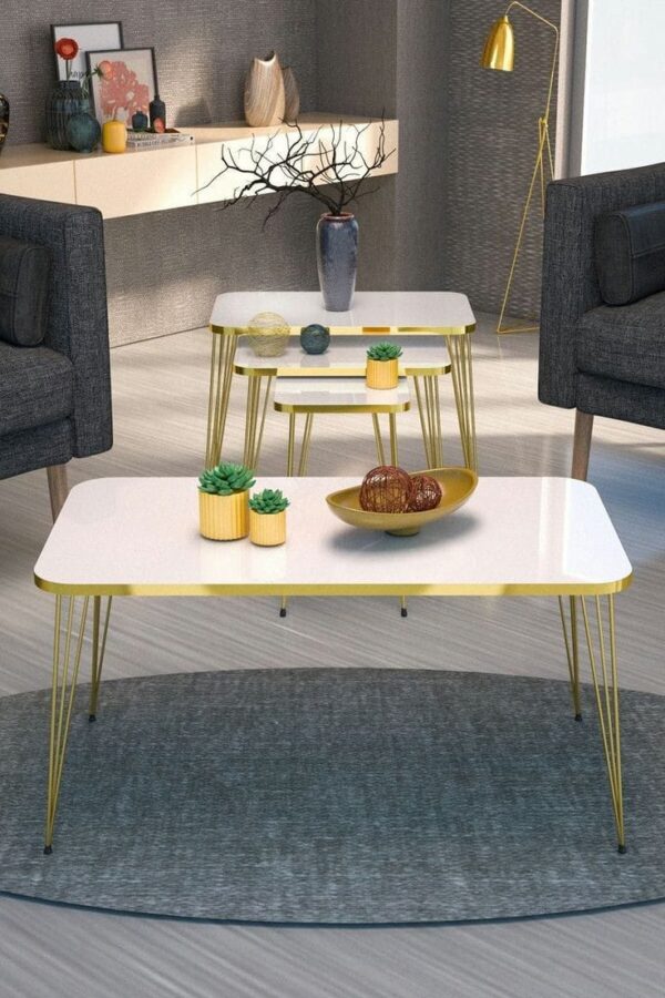 Milano 4-Piece Table Set – Coffee Table + 3 Nesting Side Tables - Image 2