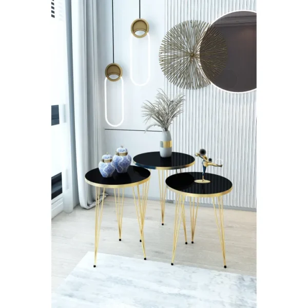 Milano Round – 3-Piece Nesting Round Table Set with Metal Legs - Image 11