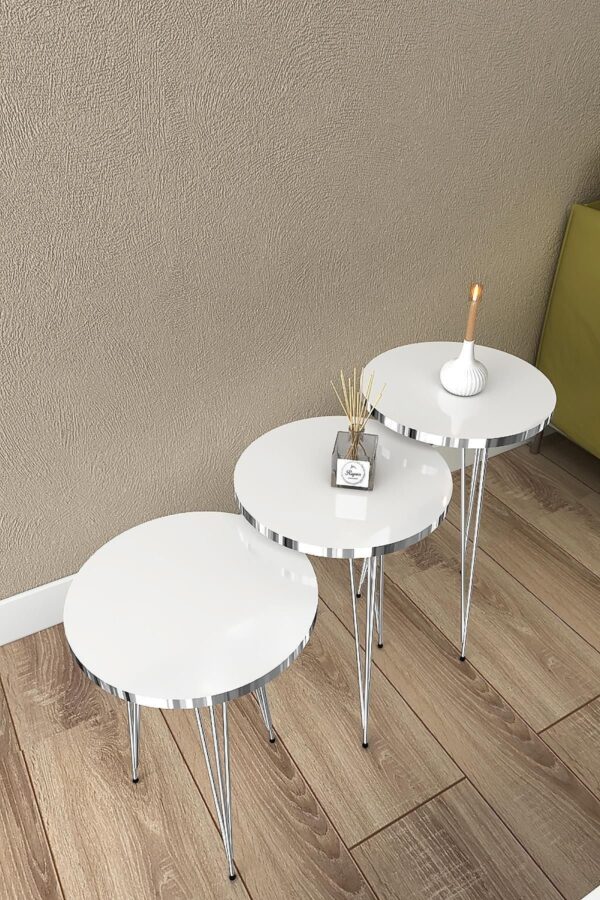 Milano Round – 3-Piece Nesting Round Table Set with Metal Legs - Image 9