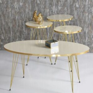 Milano Round – 4-Piece Table Set with Center Table (Oval or Rectangular)