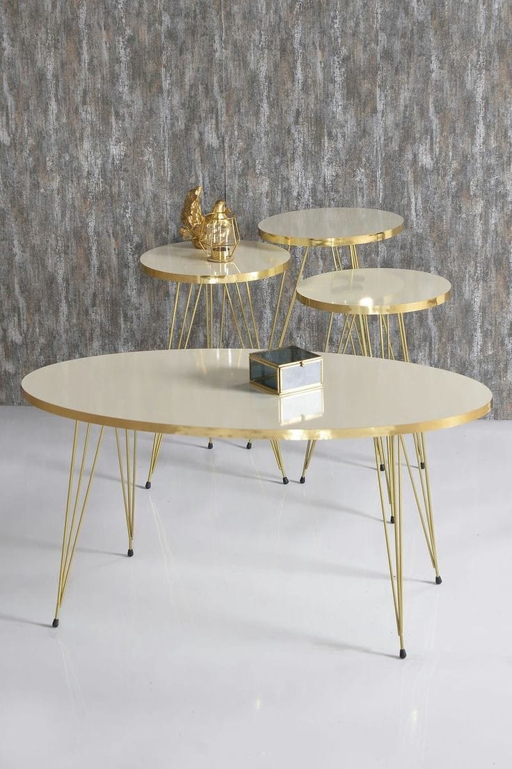 Milano Round – 4-Piece Table Set with Center Table (Oval or Rectangular)