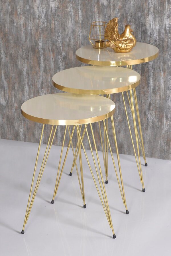 Milano Round – 3-Piece Nesting Round Table Set with Metal Legs - Image 7