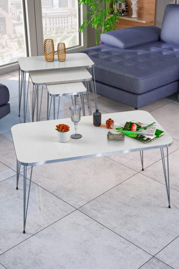 Milano 4-Piece Table Set – Coffee Table + 3 Nesting Side Tables