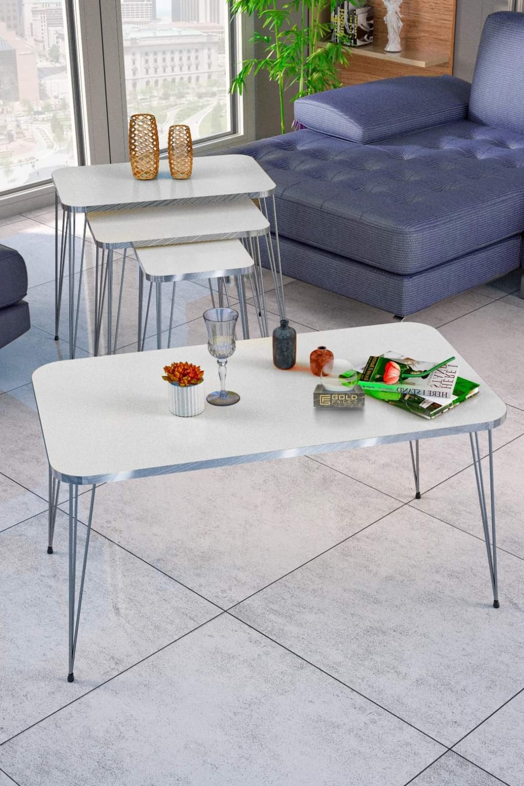 Milano 4-Piece Table Set – Coffee Table + 3 Nesting Side Tables