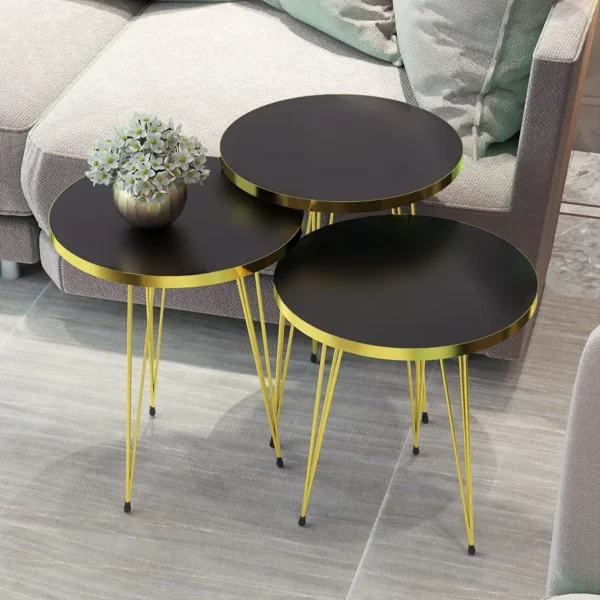 Milano Round – 3-Piece Nesting Round Table Set with Metal Legs - Image 10