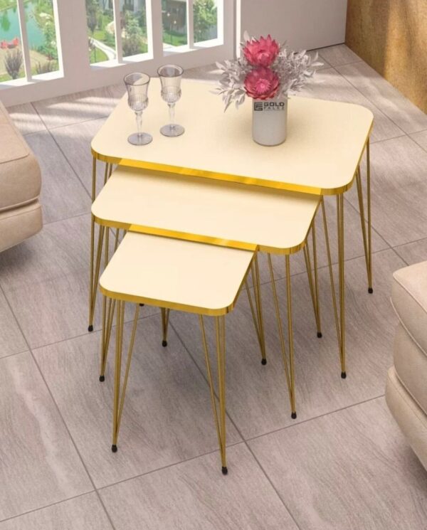 Milano Model – Modern 3-Piece Nesting Table Set with Metal Legs - Image 5