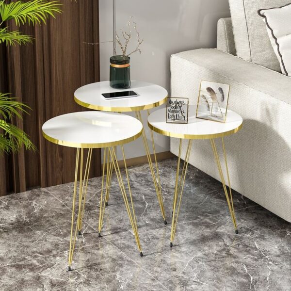 Milano Round – 3-Piece Nesting Round Table Set with Metal Legs - Image 12