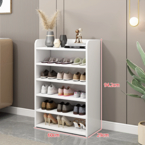 Simple Wooden Shoe Cabinet – 5 Shelves