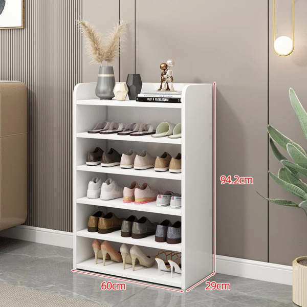 Simple Wooden Shoe Cabinet – 5 Shelves