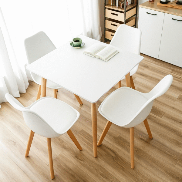 Dining Table Set with Chairs – Natural Beech Wood Legs - Image 4