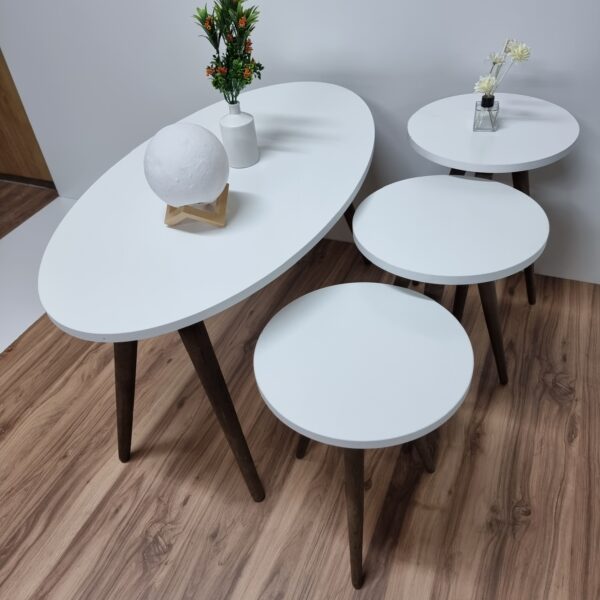 Marno – Oval Coffee Table Set with 3 Side Tables - Image 10