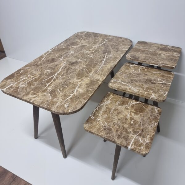 Marno – Rectangular Coffee Table Set with 3 Square Side Tables - Image 12