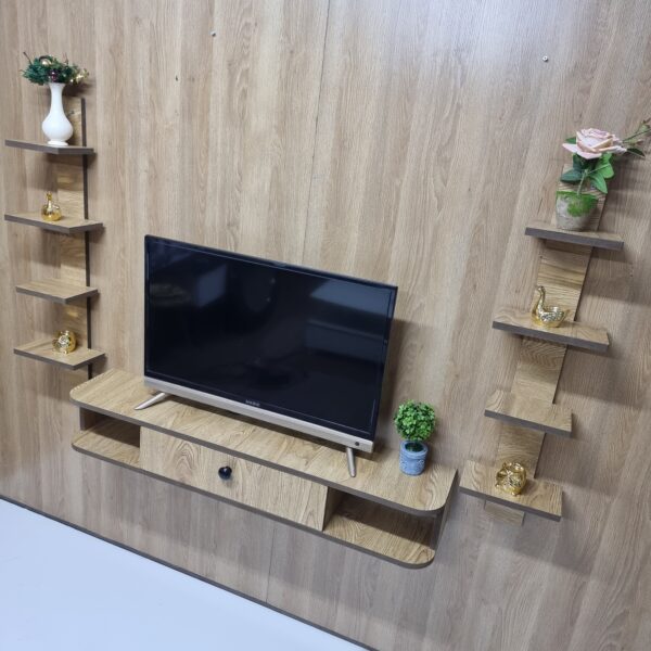 Alto Wall-Mounted TV Console – with Side Shelves - Image 4