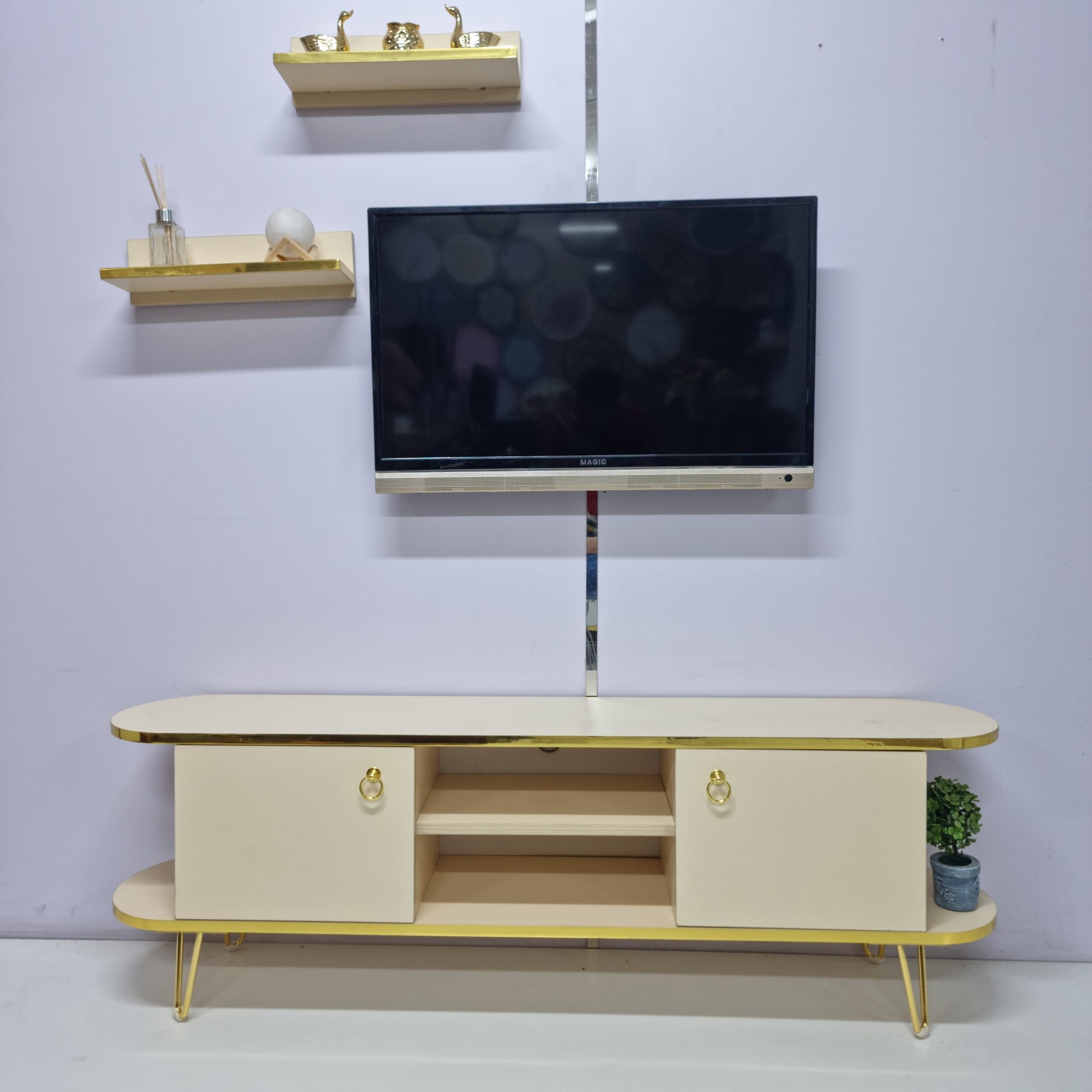 Vento TV Stand – with 2  Wall Shelves
