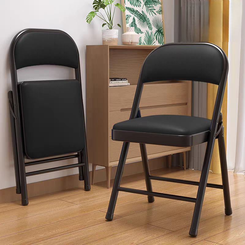Foldable Padded Chair – Black or White