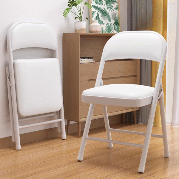 Foldable Padded Chair – Black or White - Image 2