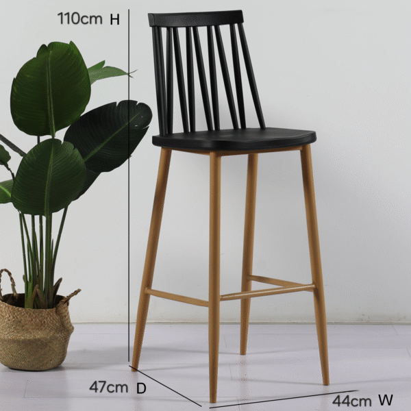 Modern Bar Chair with Steel Legs - Image 3