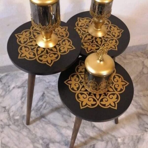 Marno flower\colored – 3 Side Tables Set - Image 12