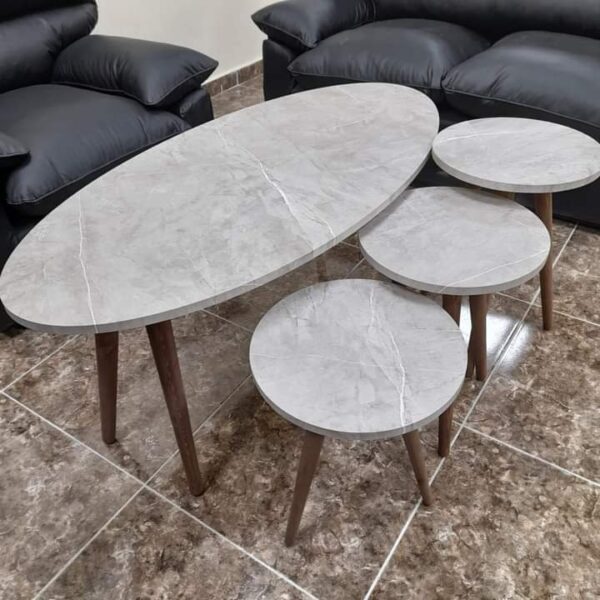 Marno – Oval Coffee Table Set with 3 Side Tables - Image 7