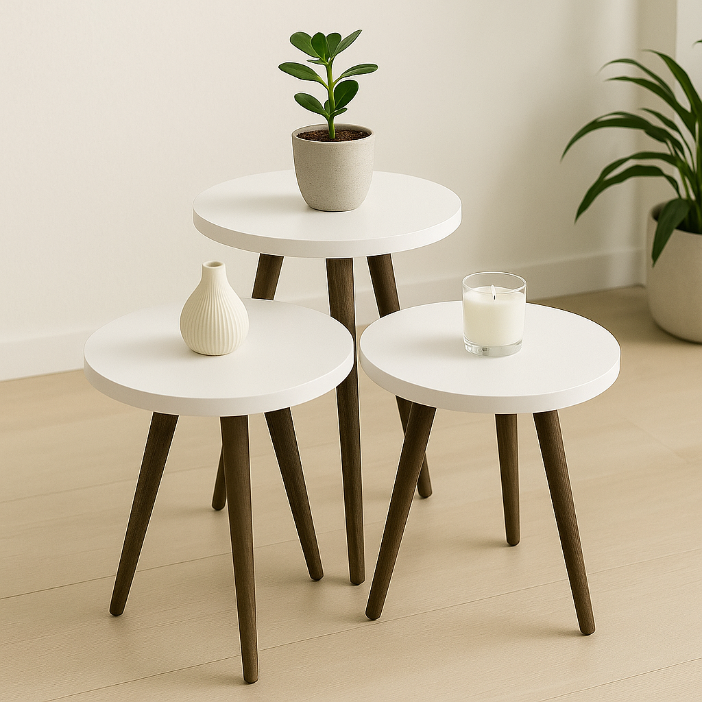 Marno – 3 Round Side Tables Set