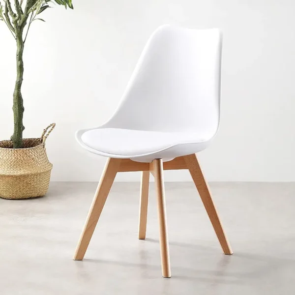 Modern Chair with Wooden Legs – Ergonomic Design & Multiple Colors - Image 3