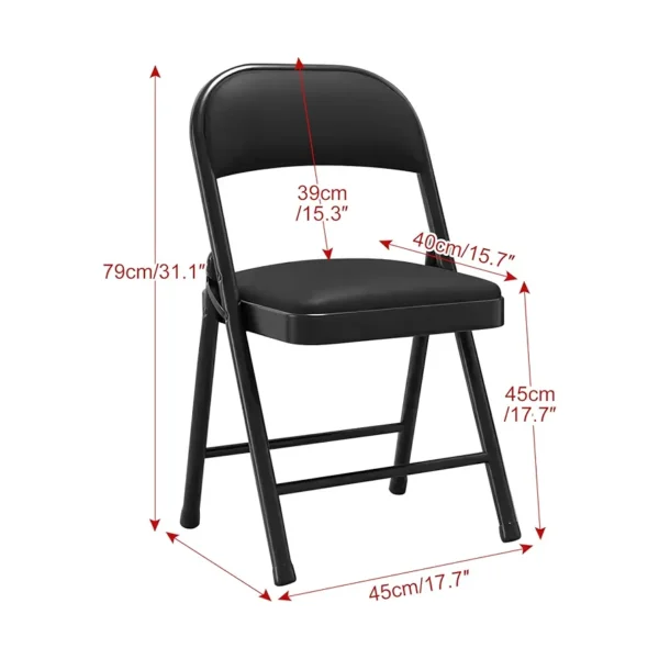 Foldable Padded Chair – Black or White - Image 5