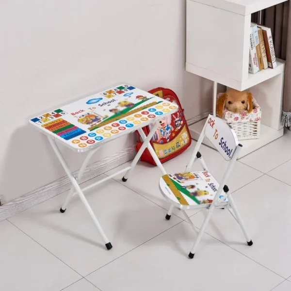 Folding Study Table & Chair Set for Kids – Educational Design - Image 5