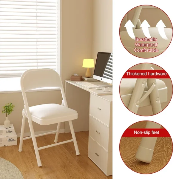Foldable Padded Chair – Black or White - Image 6