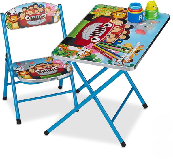 Folding Study Table & Chair Set for Kids – Educational Design - Image 17