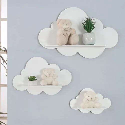 Wall Shelves – 3-Piece Set (Cloud or Carved Design)