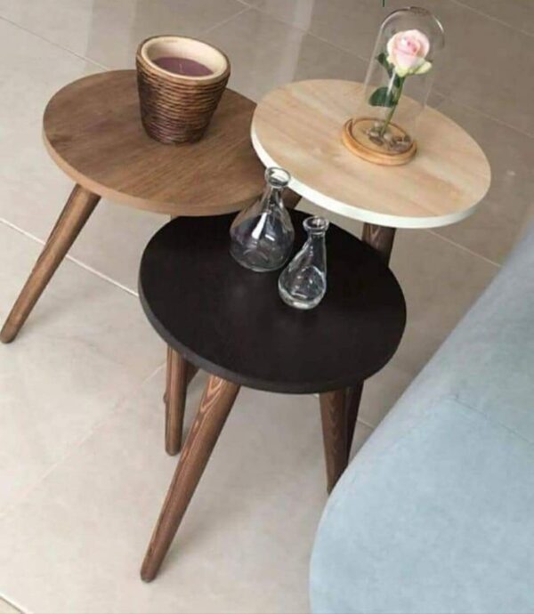 Marno flower\colored – 3 Side Tables Set - Image 3