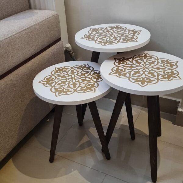 Marno flower\colored – 3 Side Tables Set - Image 11
