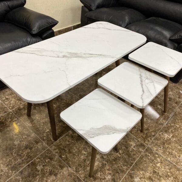Marno – Rectangular Coffee Table Set with 3 Square Side Tables - Image 6
