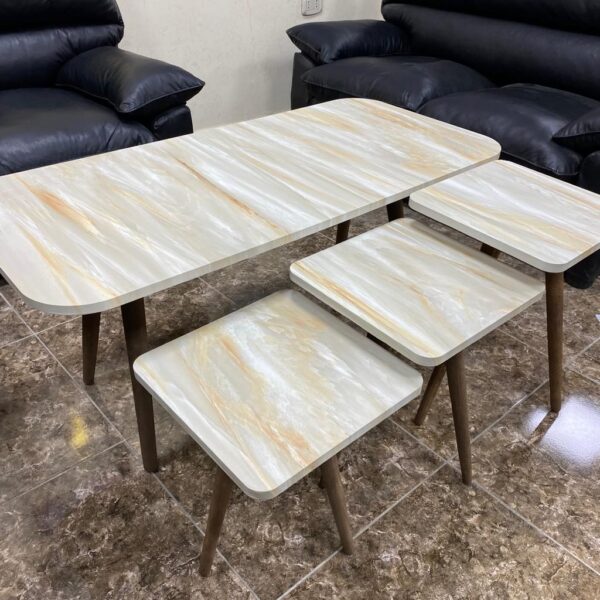 Marno – Rectangular Coffee Table Set with 3 Square Side Tables - Image 5