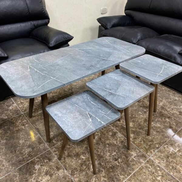 Marno – Rectangular Coffee Table Set with 3 Square Side Tables - Image 3