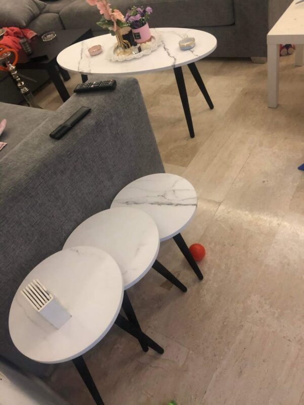 Marno – Oval Coffee Table Set with 3 Side Tables - Image 12
