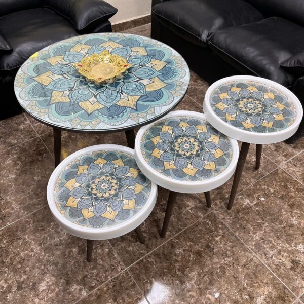 Round Center Table Set with 3 Side Tables – Marno 3D Family - Image 3