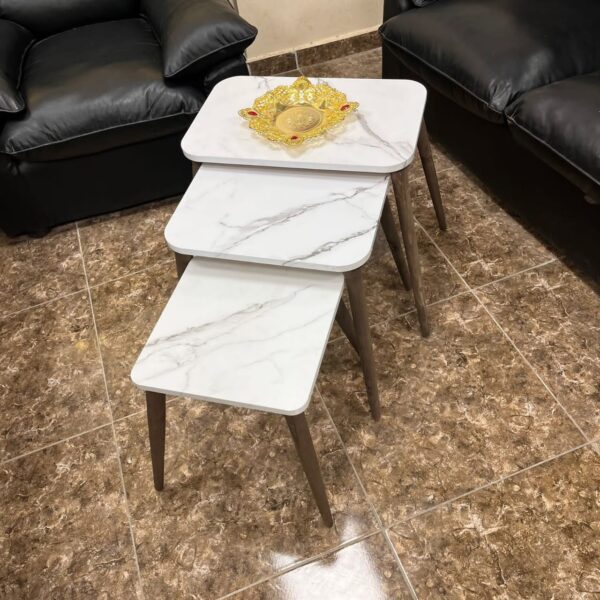 Marno - 3-Piece Side Table Set with 4 Swedish Wood Legs - Image 3