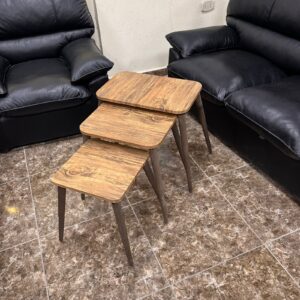 Marno - 3-Piece Side Table Set with 4 Swedish Wood Legs