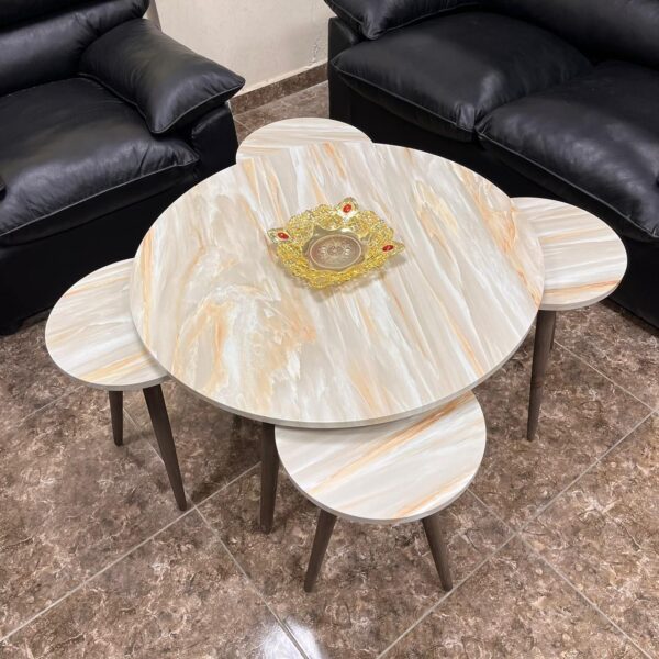 Marno – 80×80 cm Center Table with 4 Side Tables - Image 3