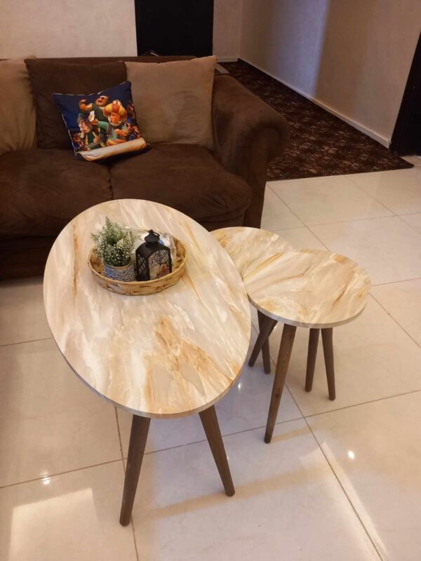 Marno – Oval Coffee Table Set with 3 Side Tables - Image 8