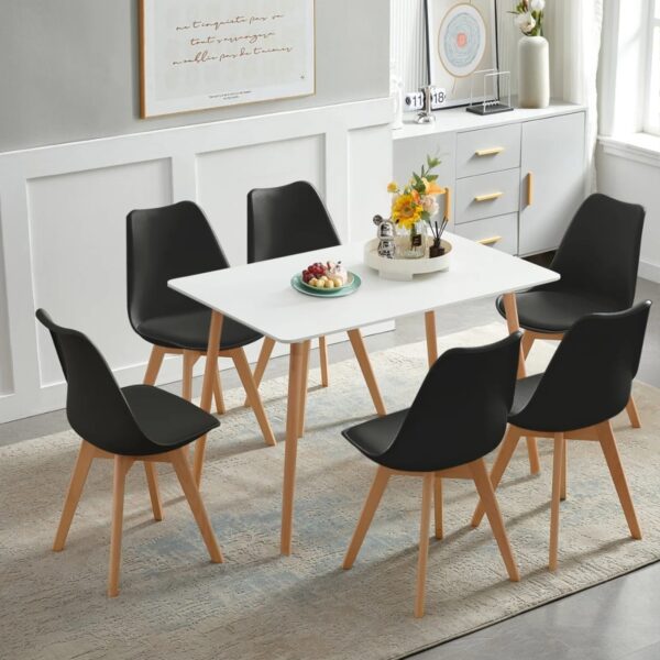Dining Table Set with Chairs – Natural Beech Wood Legs - Image 10