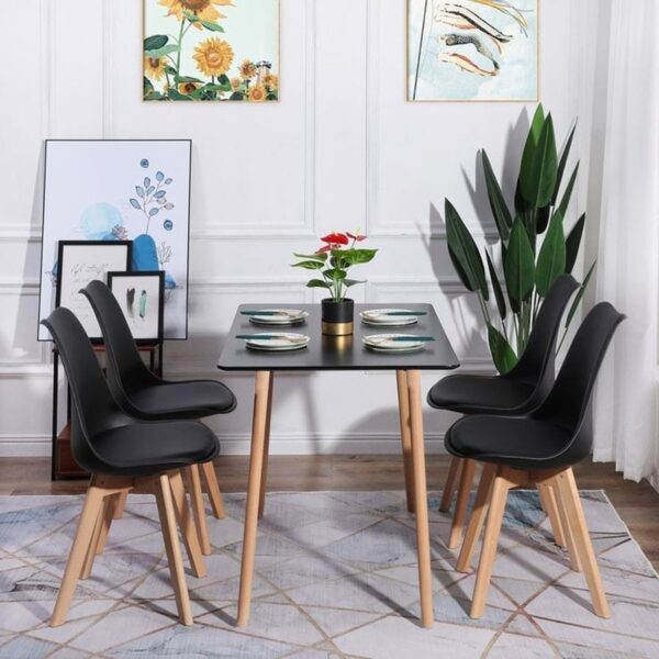 Dining Table Set with Chairs – Natural Beech Wood Legs - Image 7