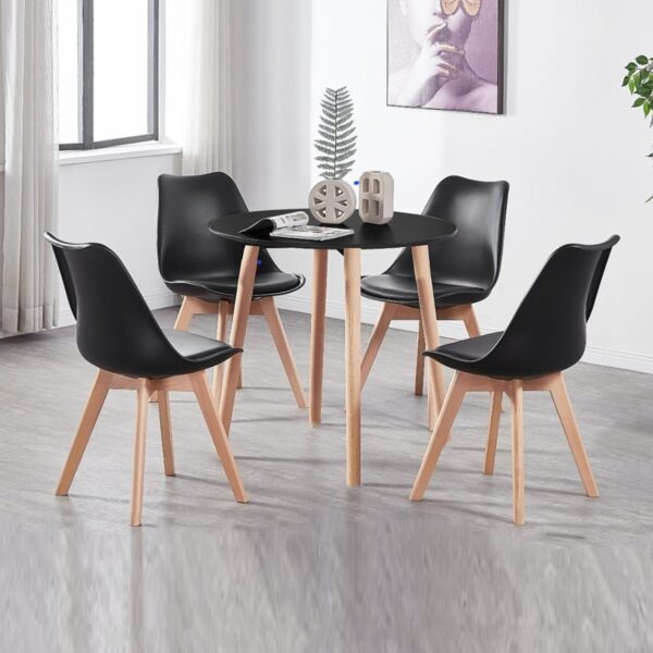 Dining Table Set with Chairs – Natural Beech Wood Legs - Image 3