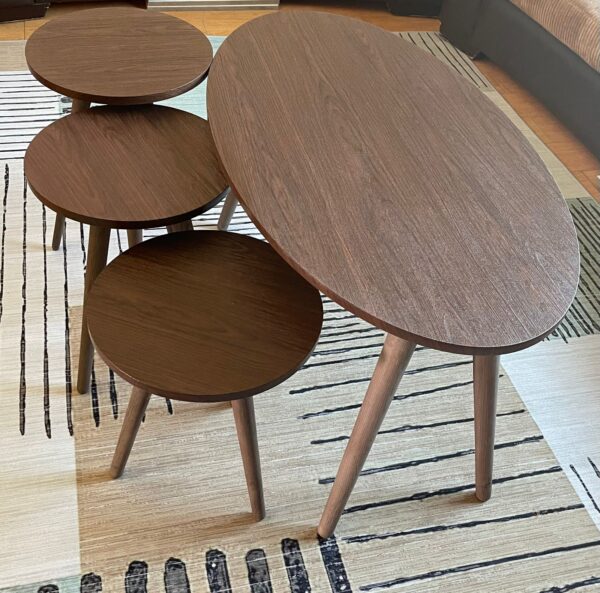 Marno – Oval Coffee Table Set with 3 Side Tables - Image 2