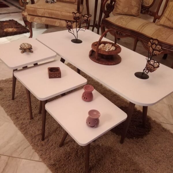 Marno – Rectangular Coffee Table Set with 3 Square Side Tables - Image 9