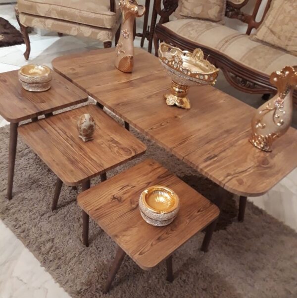 Marno – Rectangular Coffee Table Set with 3 Square Side Tables - Image 8