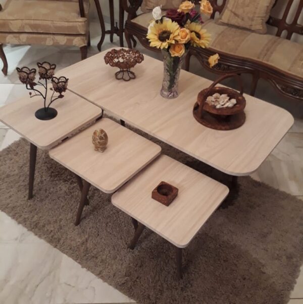 Marno – Rectangular Coffee Table Set with 3 Square Side Tables - Image 7