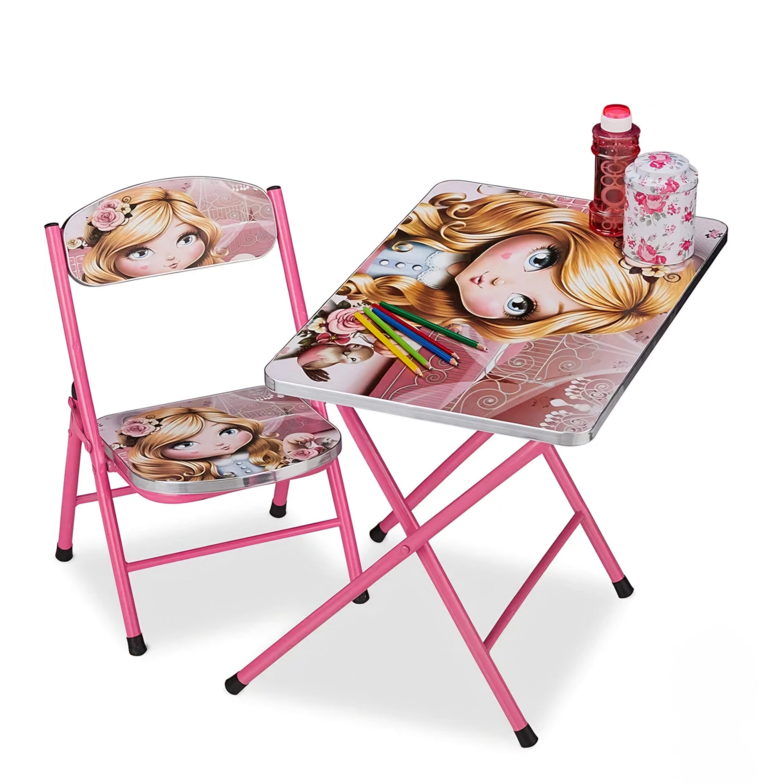 Folding Study Table & Chair Set for Kids – Educational Design