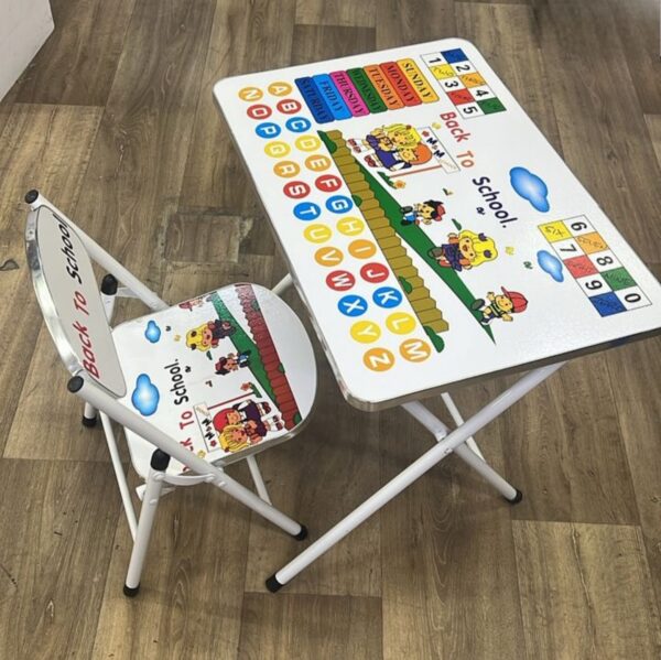 Folding Study Table & Chair Set for Kids – Educational Design - Image 2